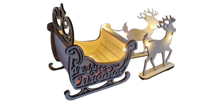 Wooden Christmas Santa Sleigh