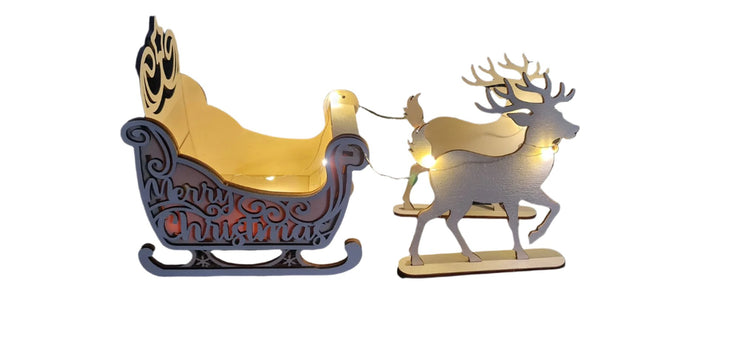 Wooden Christmas Santa Sleigh