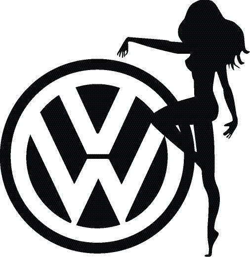 Volkswagen Sticker - VW Logo Lady